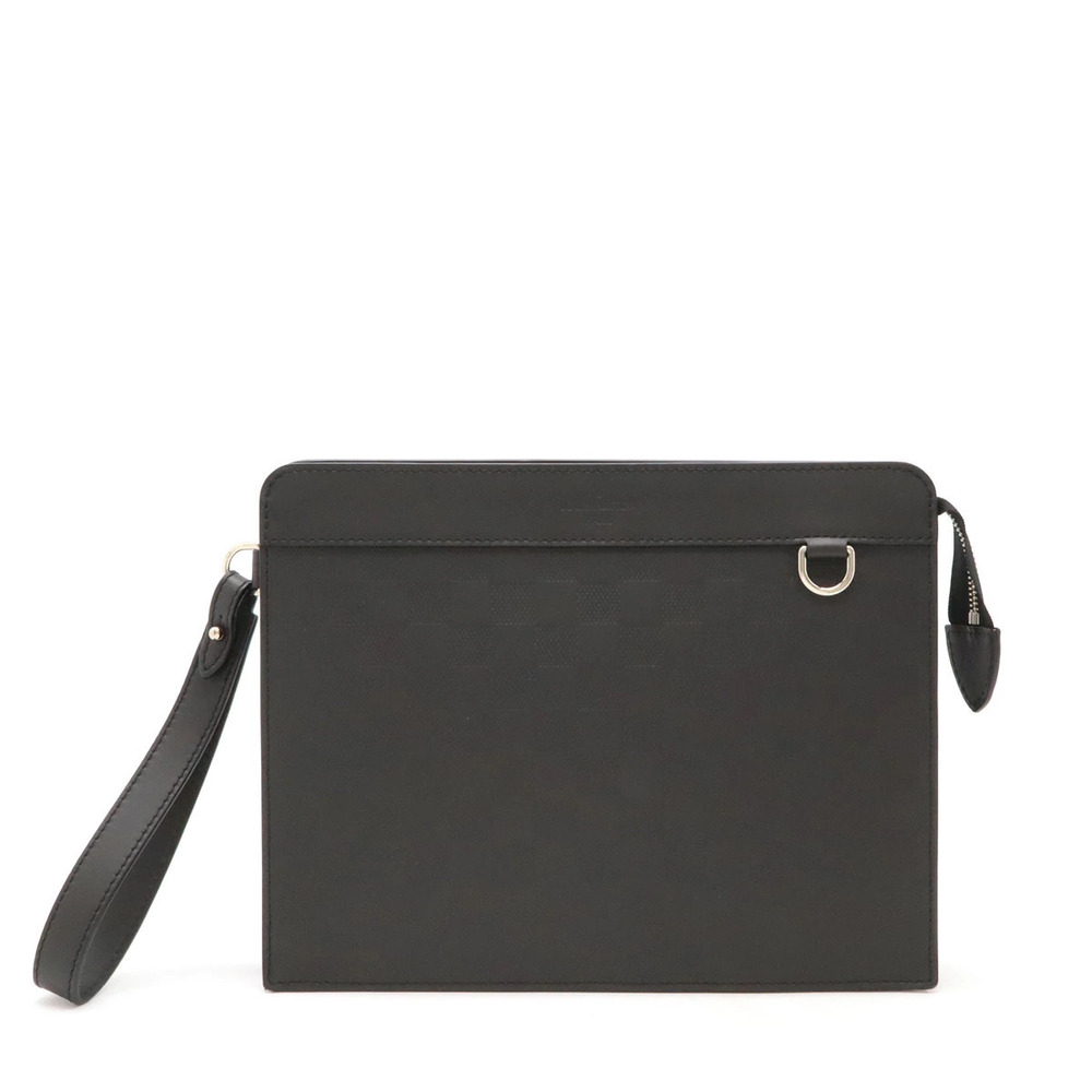LOUIS VUITTON Damier Infini Pouch Clutch Bag Shoulder Onyx Black